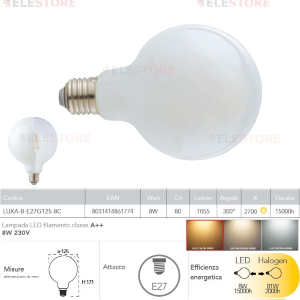 Lampadina LED E27 Globo Filamento - Stefi illuminazione srl